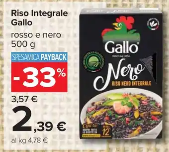 Carrefour Riso Integrale Gallo offerta