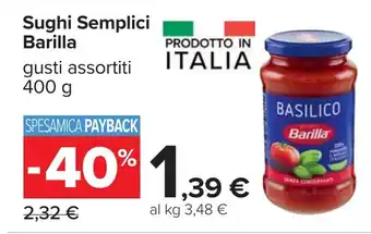 Carrefour Sughi Semplici Barilla offerta