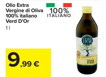 Carrefour Olio Extra Vergine di Oliva 100% italiano Verd D'Or offerta