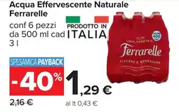 Carrefour Acqua Effervescente Naturale Ferrarelle offerta