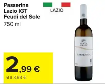 Carrefour Passerina Lazio IGT Feudi del Sole offerta