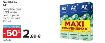 Carrefour Dentifricio AZ offerta