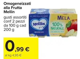 Carrefour Omogeneizzati alla Frutta Mellin offerta