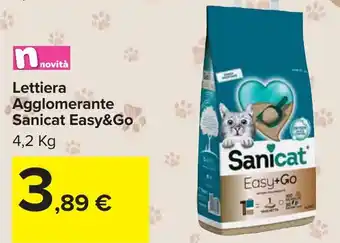 Carrefour Lettiera Agglomerante Sanicat Easy&Go offerta