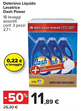 Carrefour Detersivo Liquido Lavatrice Dash Power offerta