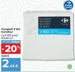 Carrefour Tovaglioli 3 Veli Carrefour offerta