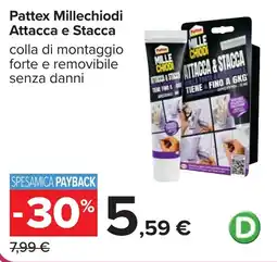 Carrefour Pattex Millechiodi Attacca e Stacca offerta