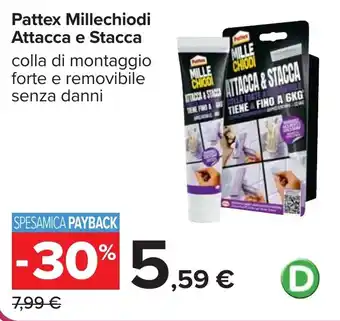 Carrefour Pattex Millechiodi Attacca e Stacca offerta