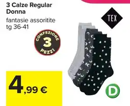 Carrefour 3 Calze Regular Donna offerta