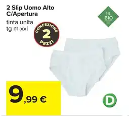 Carrefour 2 Slip Uomo Alto C/Apertura offerta