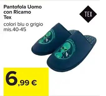 Carrefour Pantofola Uomo con Ricamo Tex offerta