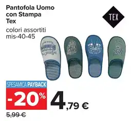 Carrefour Pantofola Uomo con Stampa Tex offerta