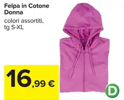 Carrefour Felpa in Cotone Donna offerta