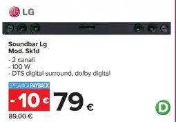 Carrefour Soundbar Lg Mod. Sk1d offerta