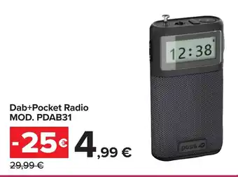 Carrefour Dab+Pocket Radio MOD. PDAB31 offerta