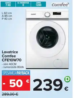 Carrefour Lavatrice Comfee CFE10W70 offerta