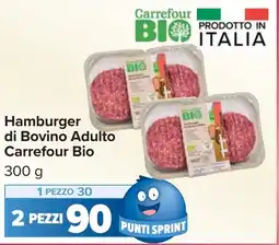 Carrefour Hamburger di Bovino Adulto Carrefour Bio offerta