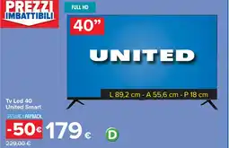 Carrefour Tv Led 40 United Smart offerta