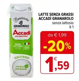 Iperal Latte senza grassi accadì GRANAROLO offerta