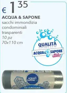 Acqua & Sapone ACQUA & SAPONE sacchi immondizia condominiali trasparenti offerta