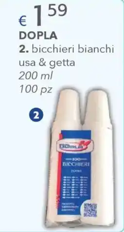 Acqua & Sapone DOPLA bicchieri bianchi usa & getta offerta