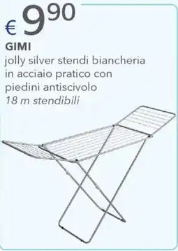 Acqua & Sapone GIMI jolly silver stendi biancheria in acciaio pratico con piedini antiscivolo 18 m stendibili offerta