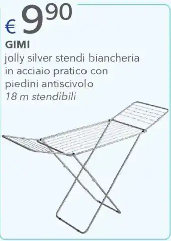 Acqua & Sapone GIMI jolly silver stendi biancheria in acciaio pratico con piedini antiscivolo 18 m stendibili offerta