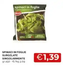 Mercatò Spinaci in foglie surgelate singolarmente offerta