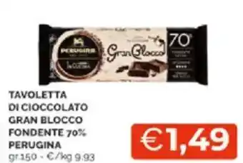 Mercatò Tavoletta di cioccolato gran blocco fondente 70% perugina offerta