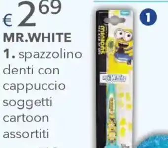 Acqua & Sapone MR.WHITE spazzolino denti con cappuccio soggetti cartoon assortiti offerta