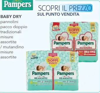 Acqua & Sapone Pampers BABY DRY pannolini pacco doppio tradizionali misure assortite / mutandino offerta