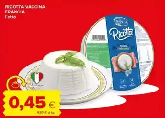 Tigre Ricotta vaccina francia offerta