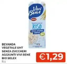 Mercatò Bevanda vegetale uht senza zuccheri aggiunti vivi bene bio selex offerta