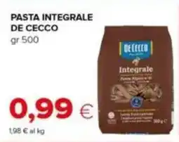 Tigre Pasta integrale DE CECCO offerta