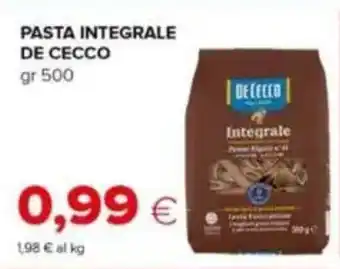 Tigre Pasta integrale DE CECCO offerta