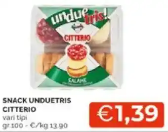 Mercatò Snack unduetris citterio vari tipi offerta