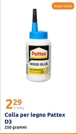 Action Colla per legno Pattex D3 offerta