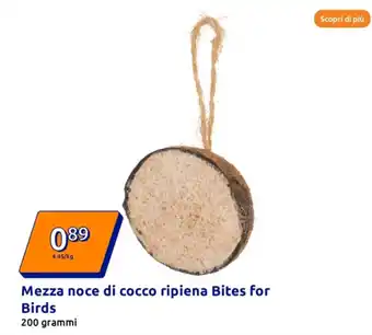 Action Mezza noce di cocco ripiena Bites for Birds offerta