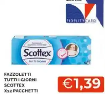 Mercatò Fazzoletti tutti i giorni scottex x12 pacchetti offerta