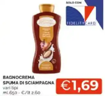 Mercatò Bagnocrema spuma di sciampagna vari tipi offerta