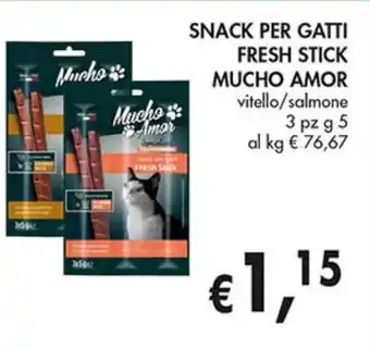 Coal Snack per gatti fresh stick MUCHO AMOR offerta