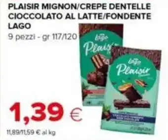 Tigre Plaisir mignon/crepe dentelle cioccolato al latte/fondente LAGO offerta