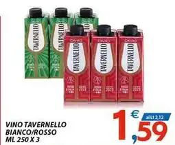 Vivo Supermercati Vino tavernello bianco/rosso offerta