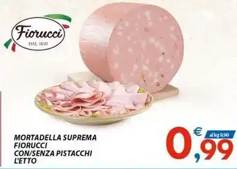 Vivo Supermercati Mortadella suprema fiorucci con/senza pistacchi l'etto offerta