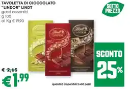 Pam Tavoletta di cioccolato "lindor" lindt gusti assortiti offerta