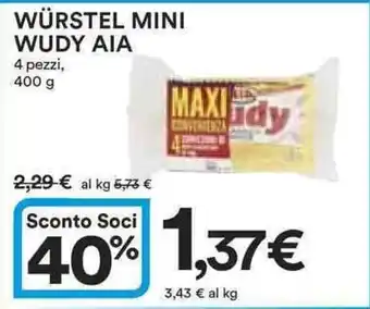 Ipercoop Würstel mini wudy AIA offerta