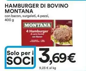 Ipercoop Hamburger di bovino MONTANA offerta