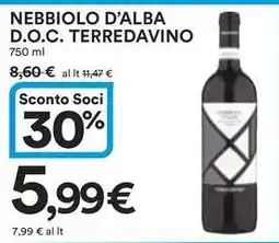 Ipercoop Nebbiolo d'alba d.o.c. TERREDAVINO offerta