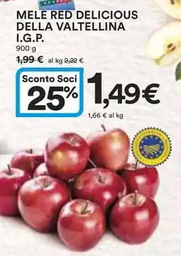 Ipercoop Mele red delicious della valtellina i.g.p. offerta