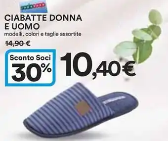 Ipercoop Ciabatte donna e uomo offerta